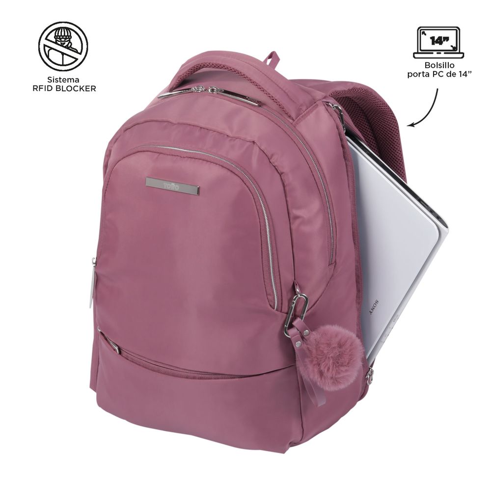 mochila mujer Adelaide 2 2.0 rosado Totto Totto 2018